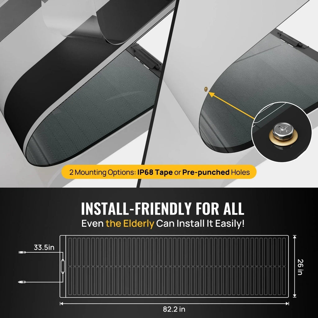 BougeRV 400W CIGS Flexible Solar Panel with Adhesive