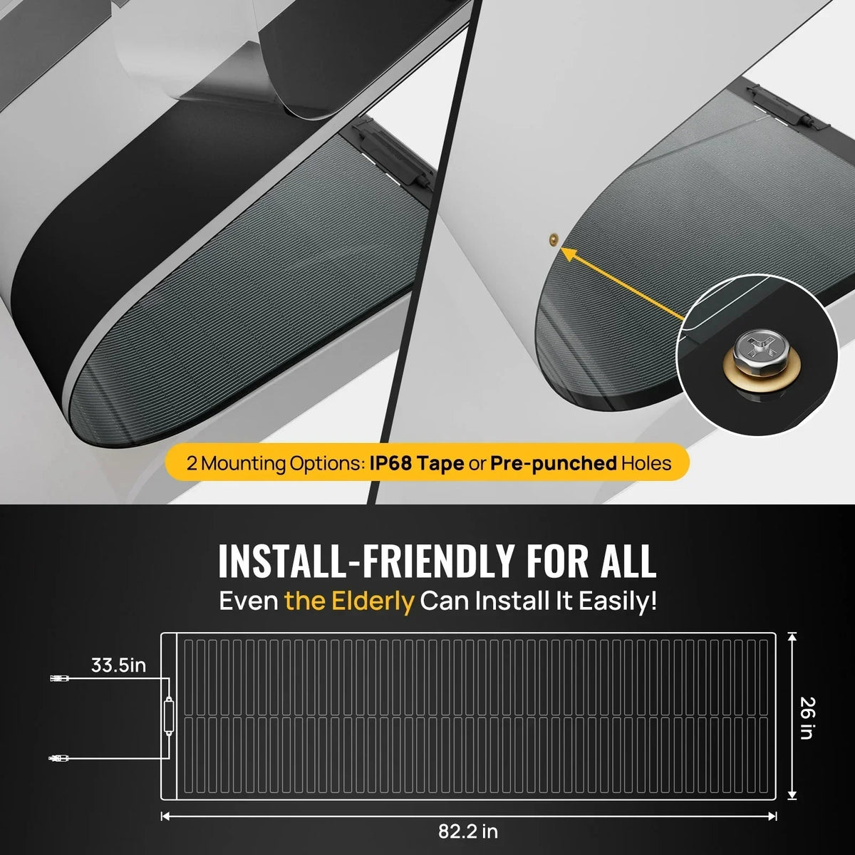 BougeRV 400W CIGS Flexible Solar Panel with Adhesive