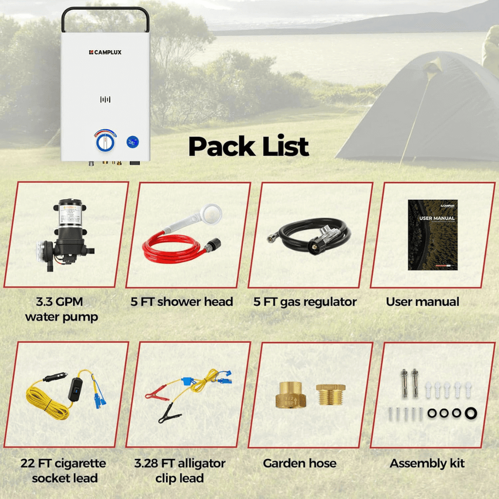 Camplux First F10 Pro LPG Camping Water Heater Pump Kit