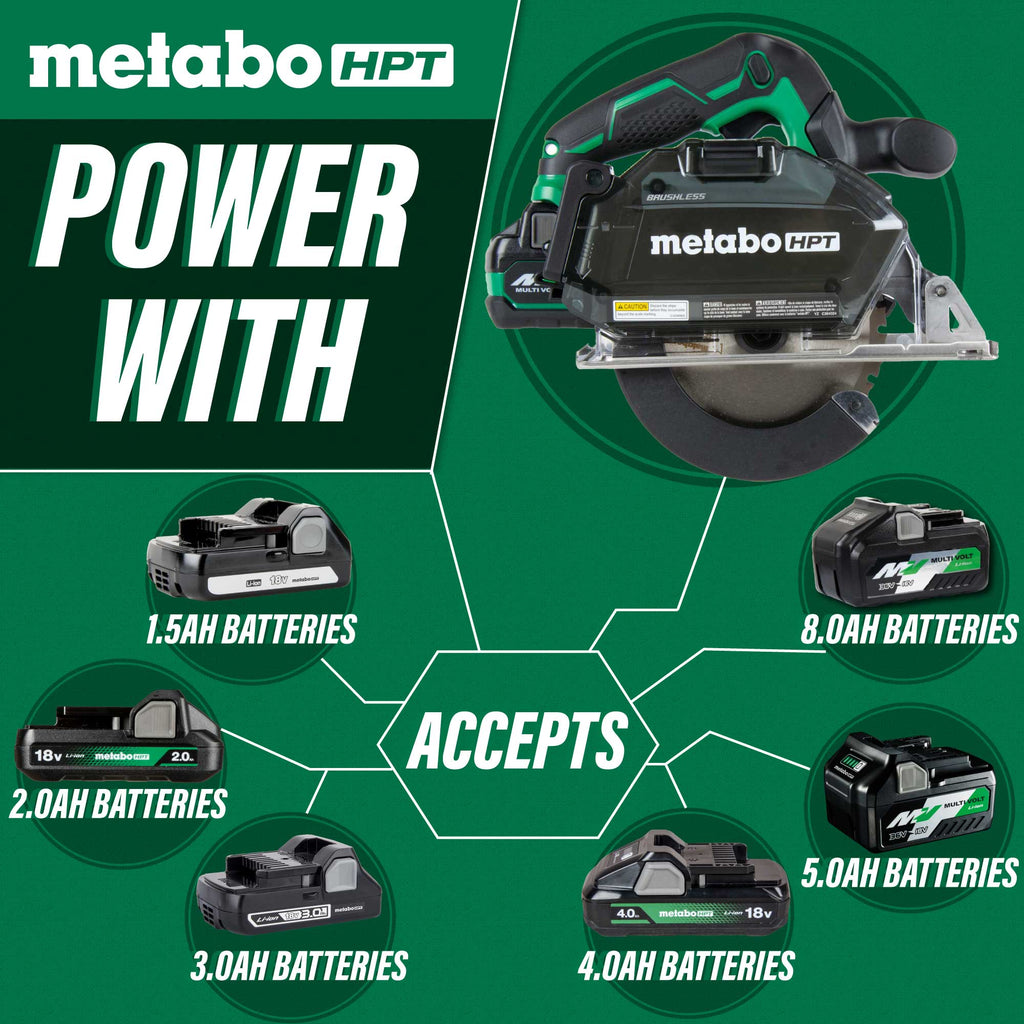 Metabo CD1805BDM 18V 5-3/8" Metal Cutting Circular Saw Kit (2X 2.5 Ah MV  380083M battery, rapid charger)