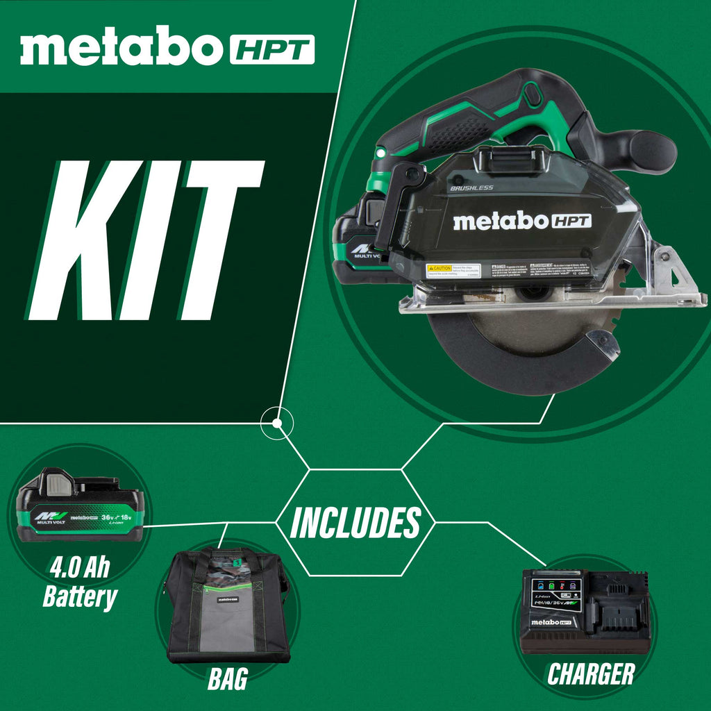 Metabo CD1805BDM 18V 5-3/8" Metal Cutting Circular Saw Kit (2X 2.5 Ah MV  380083M battery, rapid charger)