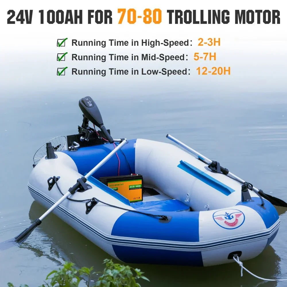 ECO-WORTHY 24V 100Ah Lithium Iron Phosphate Battery
