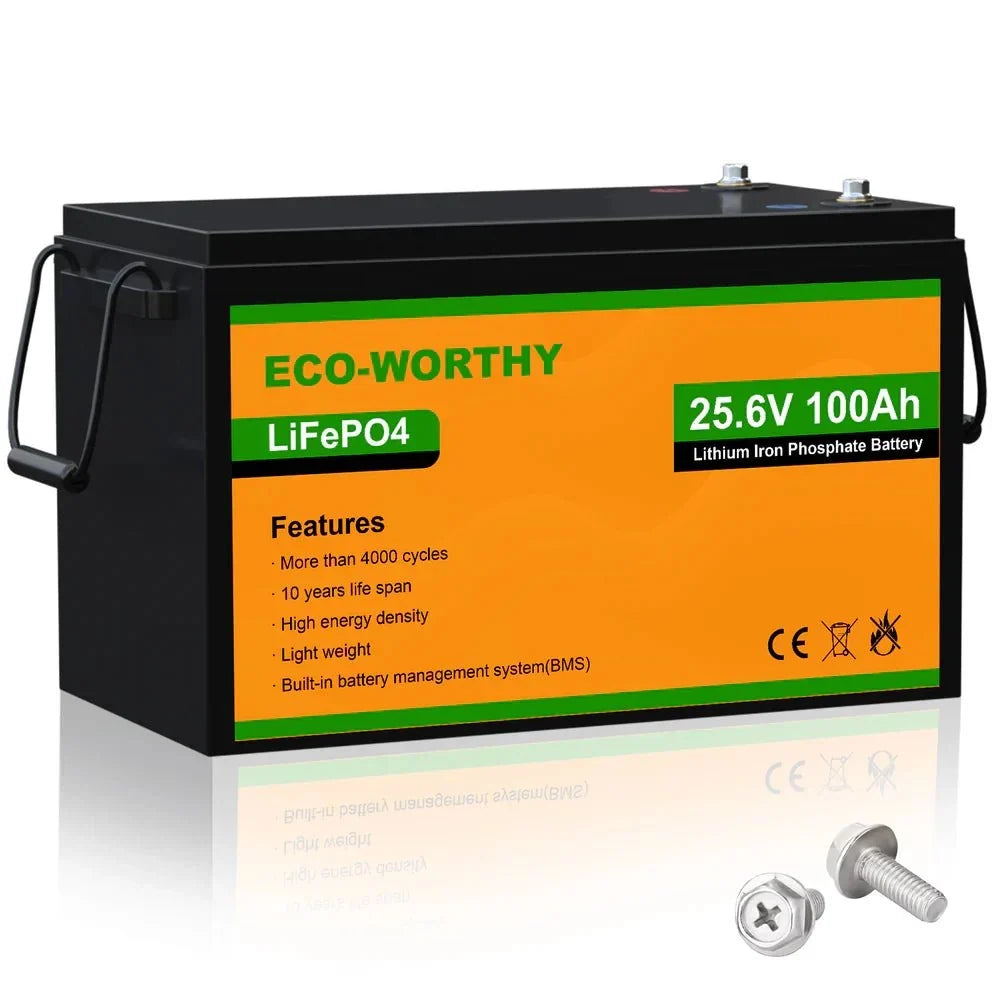ECO-WORTHY 24V 100Ah Lithium Iron Phosphate Battery