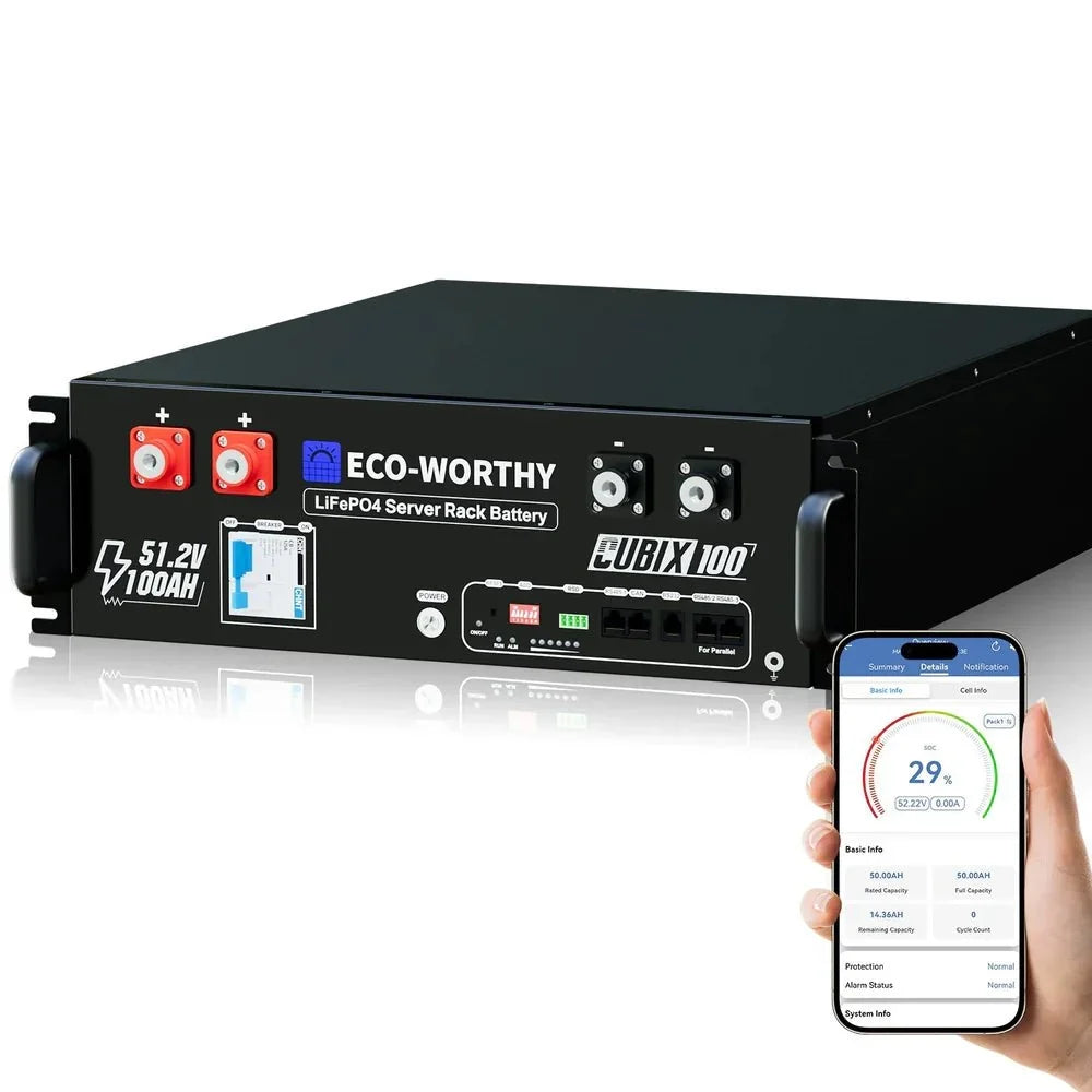 ECO-WORTHY Cubix 100 48V 100Ah Server Rack Battery