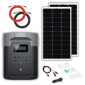 EcoFlow Delta 2 Max 2048Wh 2400W LiFePO4 Solar Generator + 100W Rigid Monocrystalline Solar Panels Kit