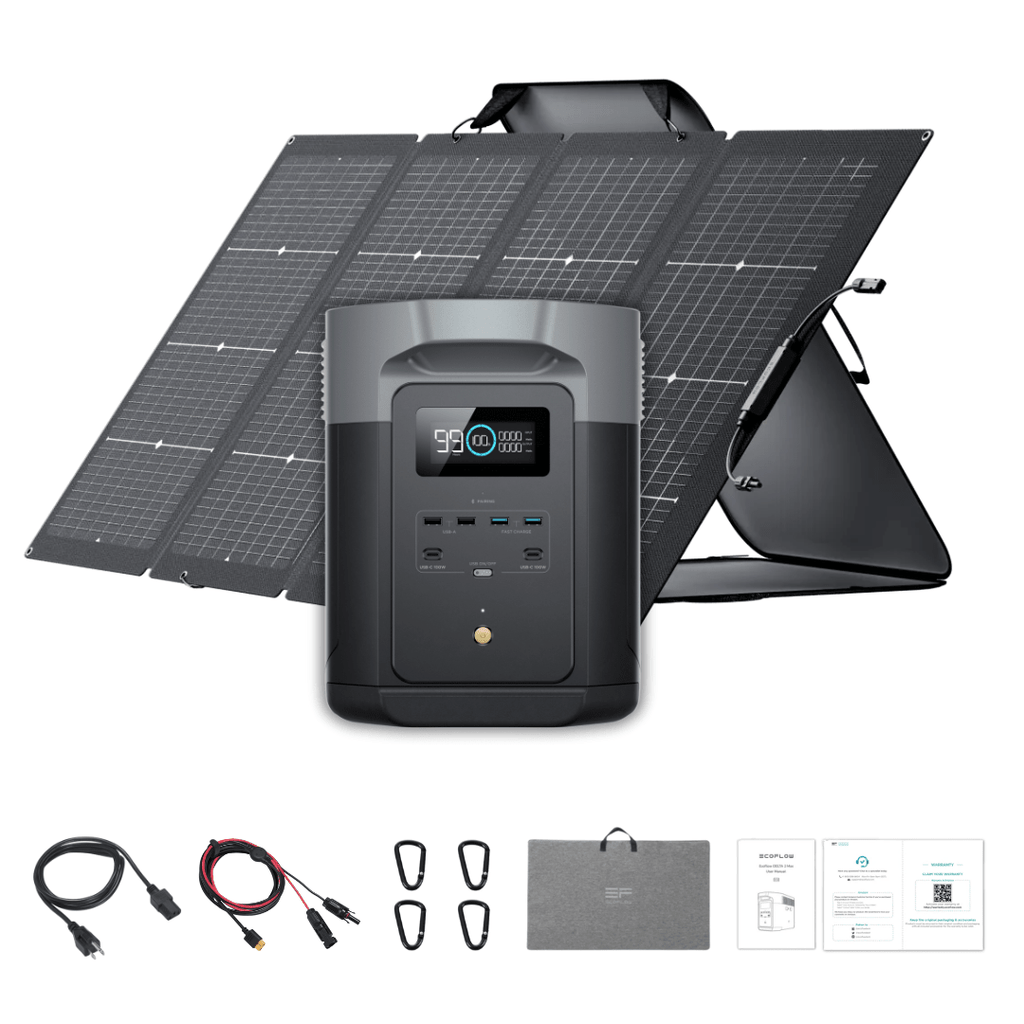 EcoFlow DELTA 2 Max + 220W Portable Solar Panel