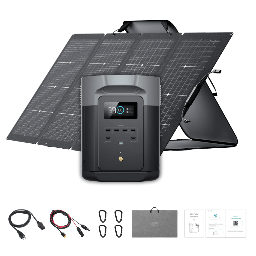 EcoFlow DELTA 2 Max + 220W Portable Solar Panel