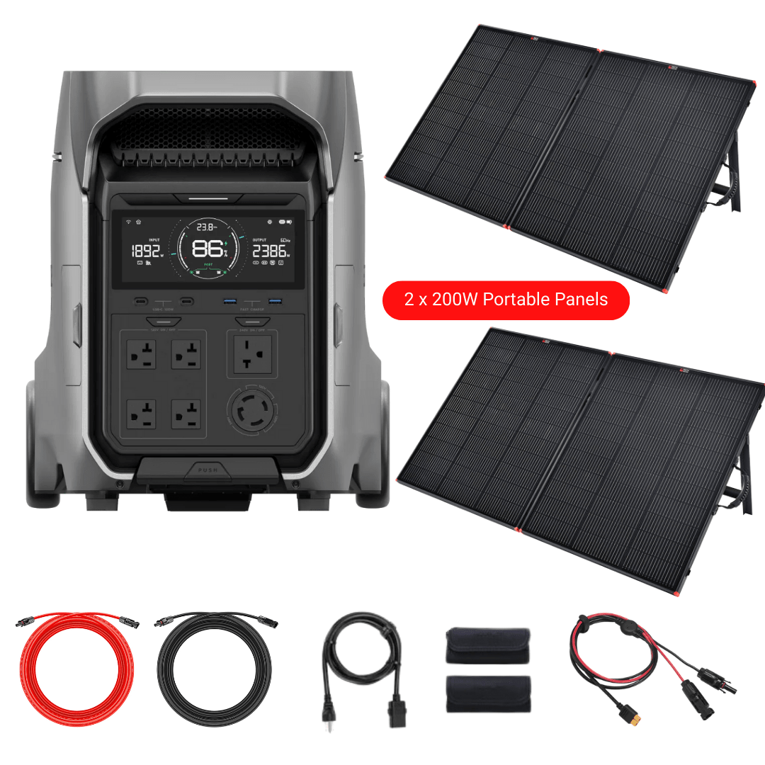 EcoFlow DELTA PRO 3 4096Wh 4000W Solar Generator + Choose Custom Solar Panel Bundle Option