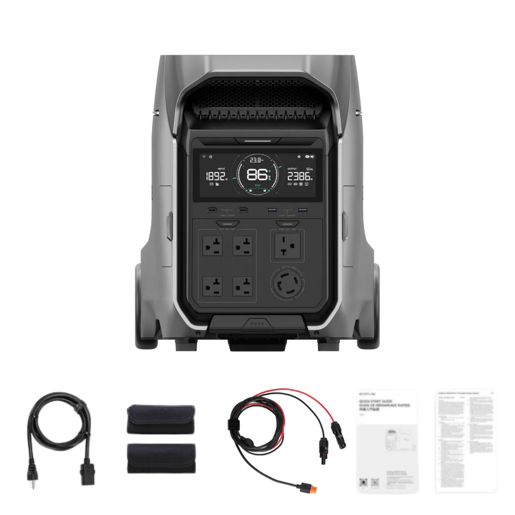 EcoFlow DELTA Pro 3 Solar Generator + XT60i Cable Kit