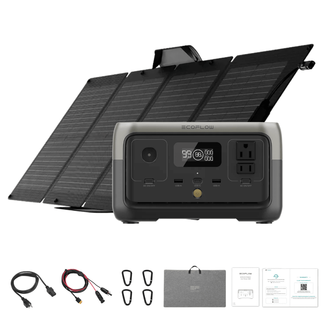 EcoFlow RIVER 2 + 110W Portable Solar Panel
