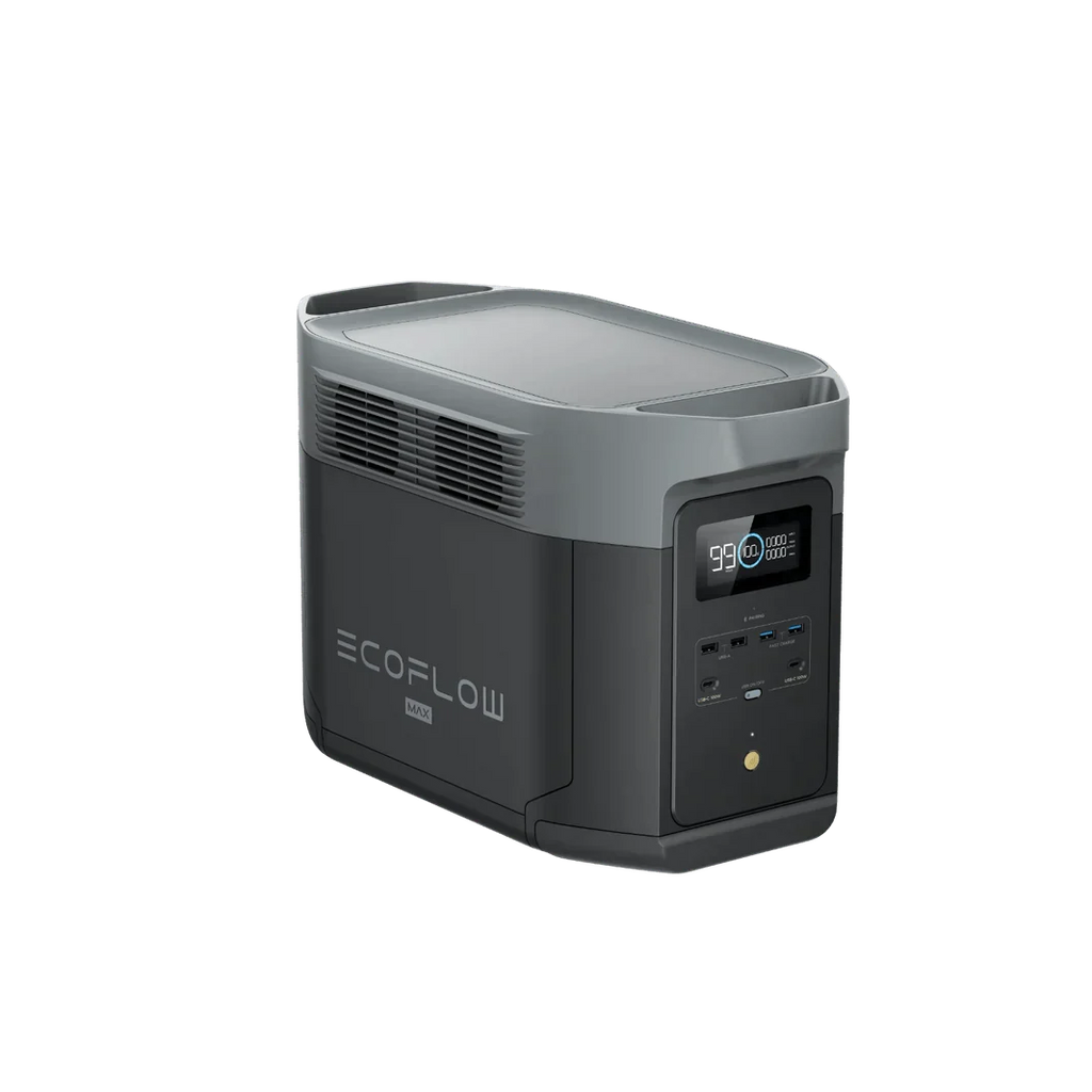EcoFlow Delta 2 Max With Extra Battery 4096Wh 2400W LiFePO4 Solar Generator + 200W Rigid Monocrystalline Solar Panels Kit