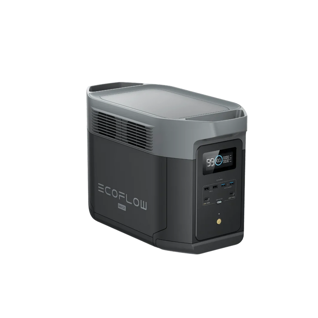 EcoFlow Delta 2 Max 2048Wh 2400W LiFePO4 Solar Generator + 100W Rigid Monocrystalline Solar Panels Kit