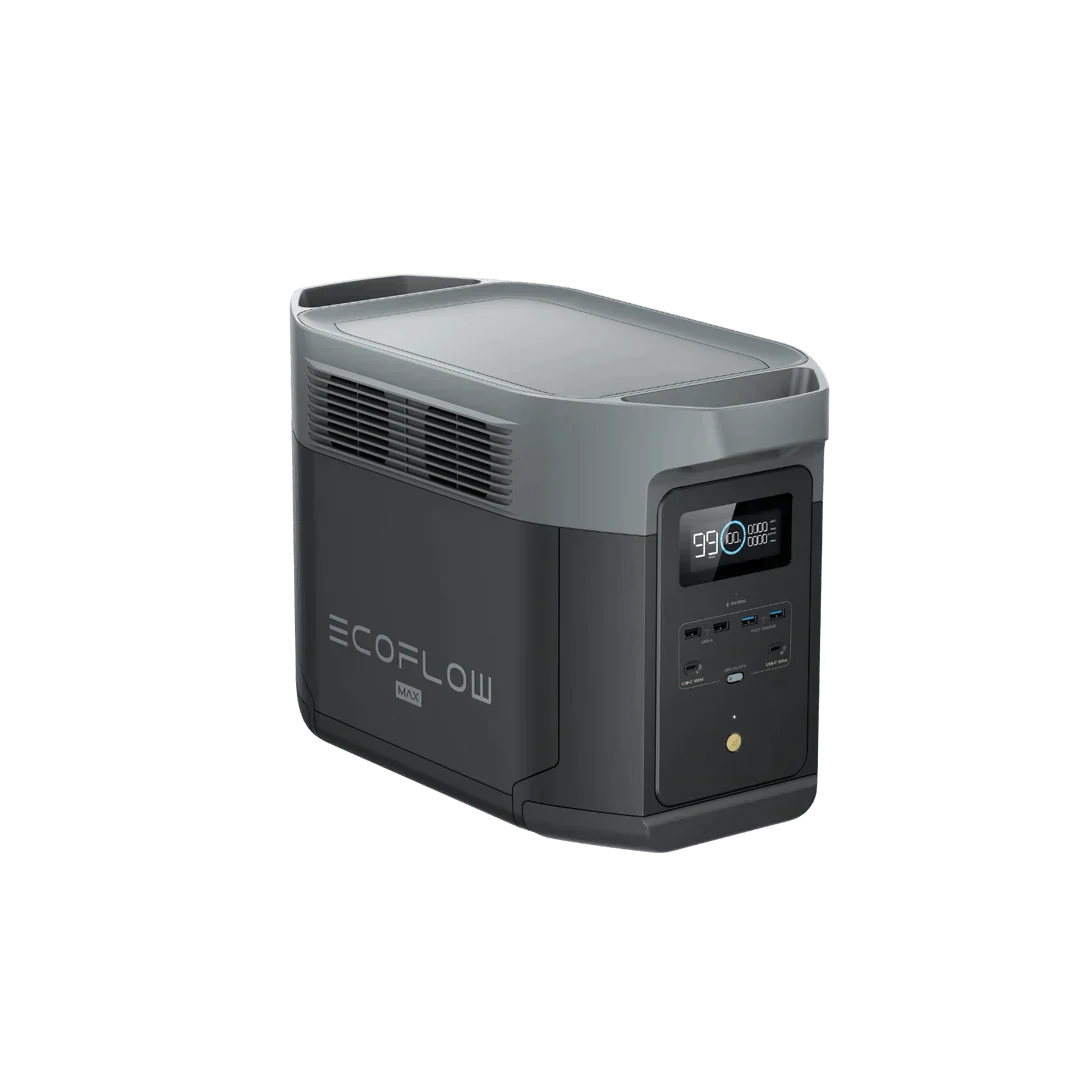 EcoFlow Delta 2 Max 2048Wh 2400W LiFePO4 Solar Generator + 200W Rigid Monocrystalline Solar Panels Kit
