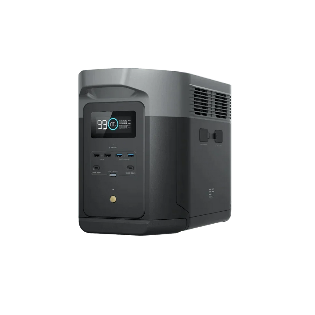 EcoFlow Delta 2 Max 2048Wh 2400W LiFePO4 Solar Generator + 200W Rigid Monocrystalline Solar Panels Kit