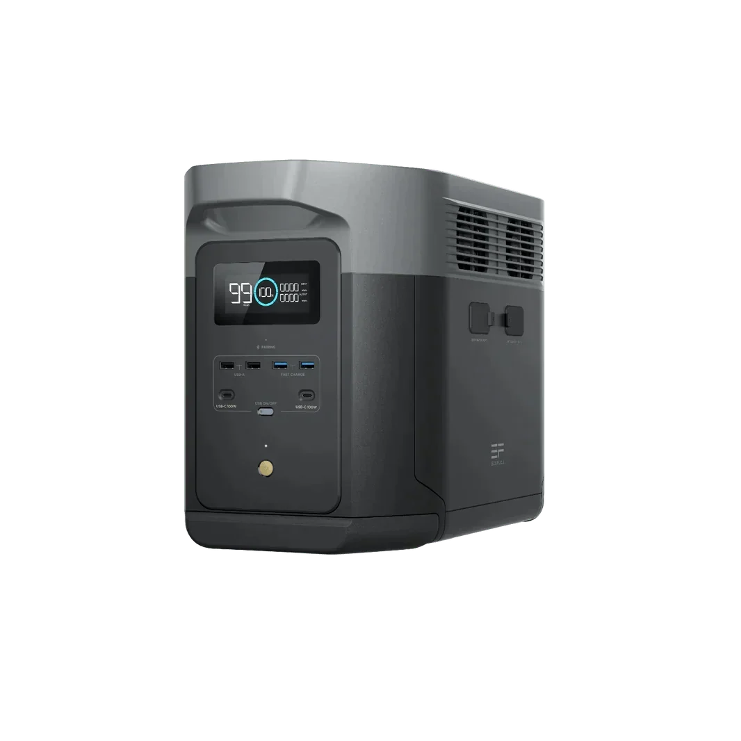 EcoFlow Delta 2 Max 2048Wh 2400W LiFePO4 Solar Generator + 200W Portable Monocrystalline Solar Panels Kit