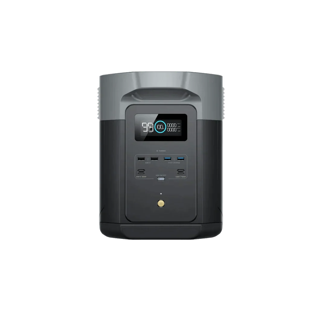 EcoFlow Delta 2 Max 2048Wh 2400W LiFePO4 Solar Generator + 200W Portable Monocrystalline Solar Panels Kit