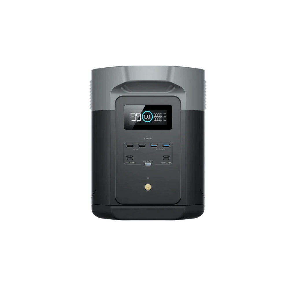 EcoFlow Delta 2 Max 2048Wh 2400W LiFePO4 Solar Generator + 100W Portable Monocrystalline Solar Panels Kit