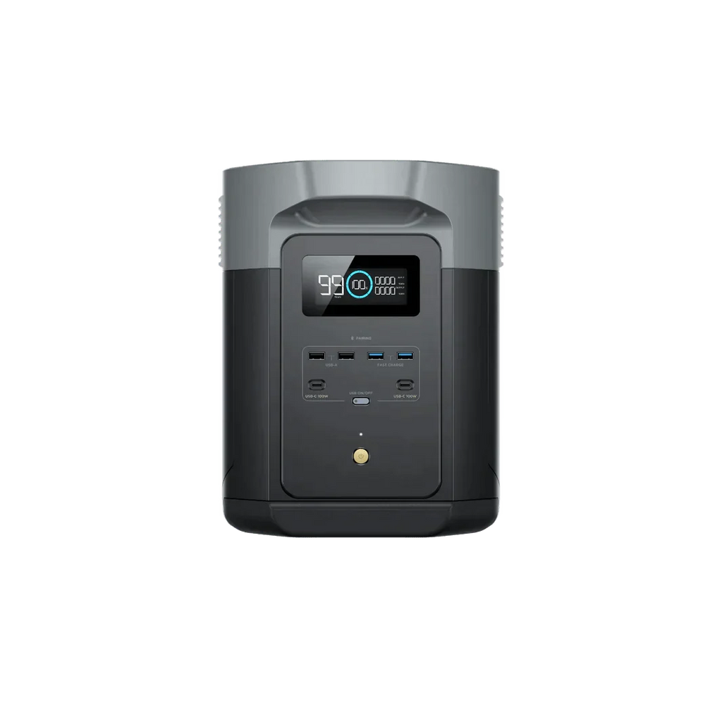 EcoFlow Delta 2 Max With Extra Battery 4096Wh 2400W LiFePO4 Solar Generator + 200W Portable Monocrystalline Solar Panels Kit