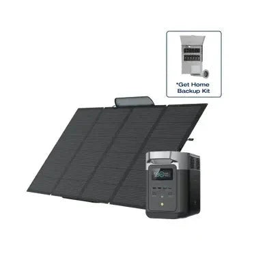 EcoFlow DELTA Pro + 400W Portable Solar Panel + Transfer Switch
