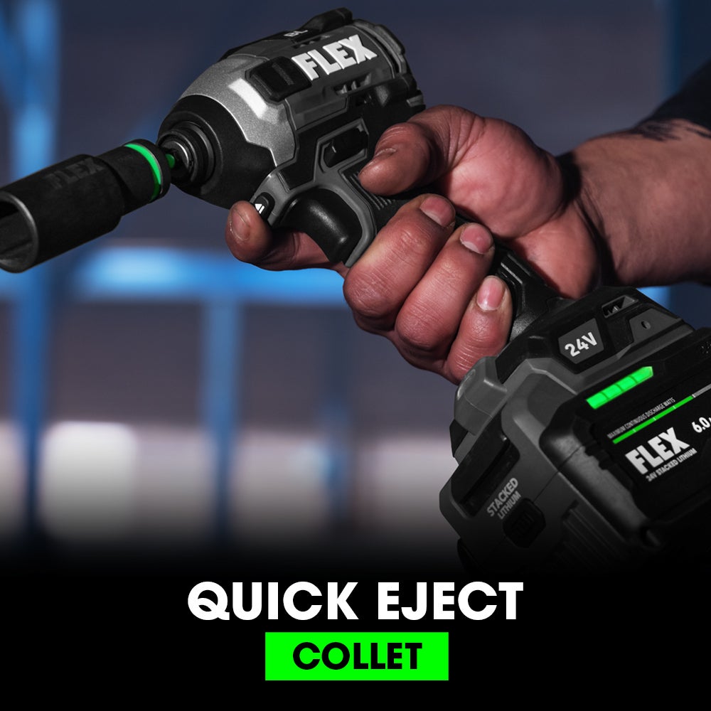 FLEX FX1371A-2K 24V Brushless 1/4" Hex Impact Driver -KIT,Includes (2) 2.0Ah Battery and Charger