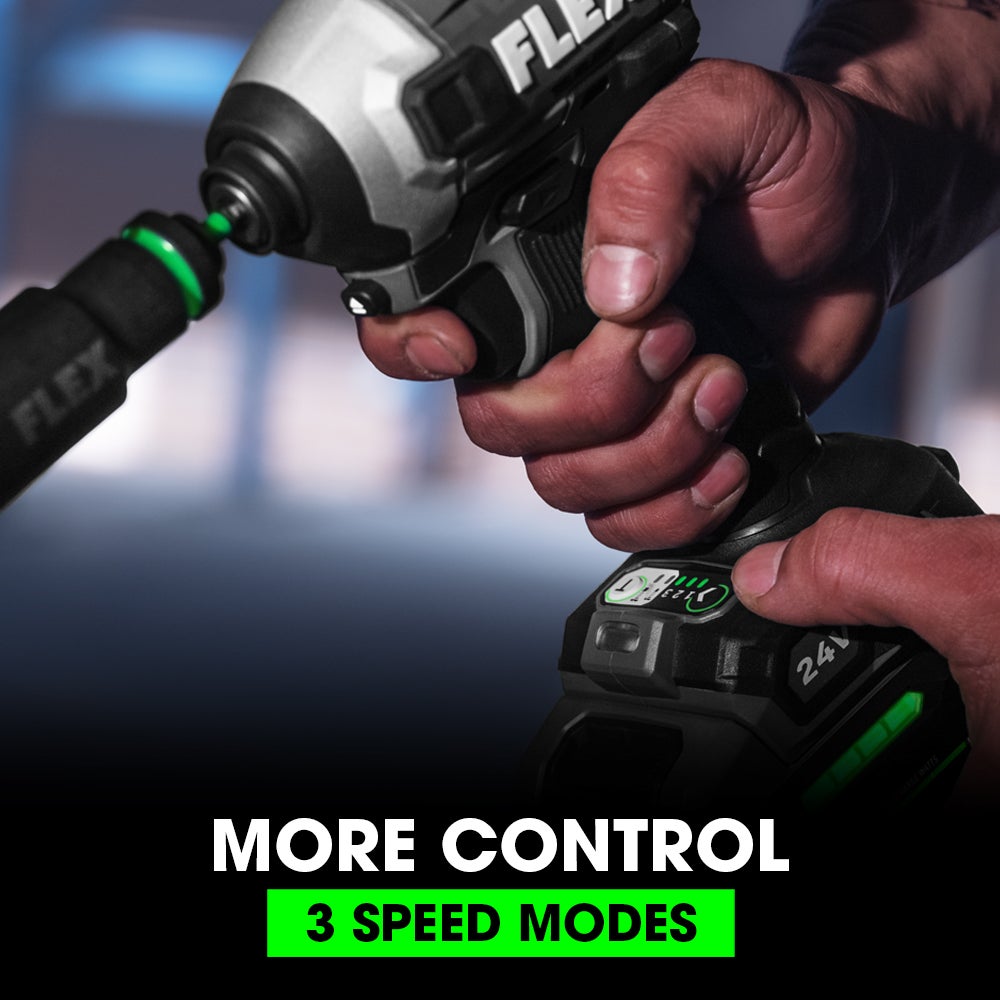 FLEX FX1371A-2K 24V Brushless 1/4" Hex Impact Driver -KIT,Includes (2) 2.0Ah Battery and Charger