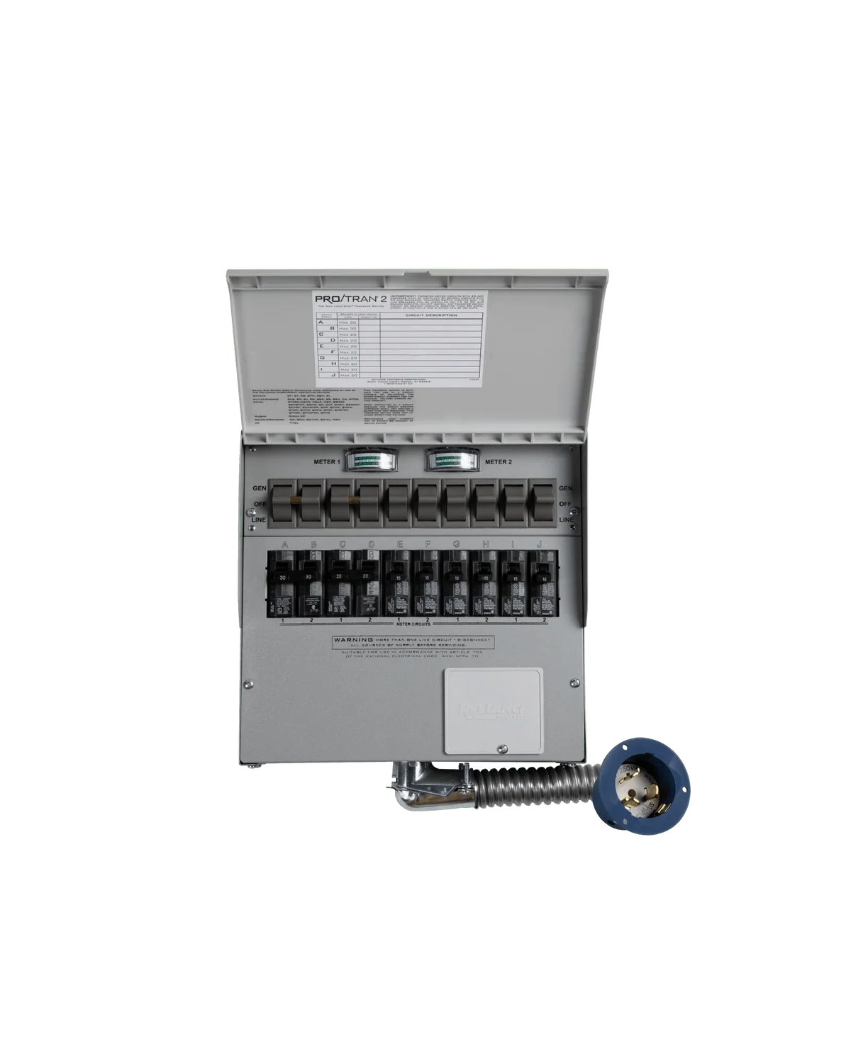 Home Backup Kit (120V/240V, 50 Amp, 10-Circuit Transfer Switch + Cable, For F3800)