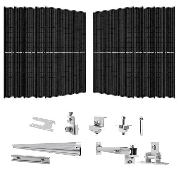 Natures Generator 10 x 410 Watt Monocrystalline Solar Panel With Solar Panel Mount Rack