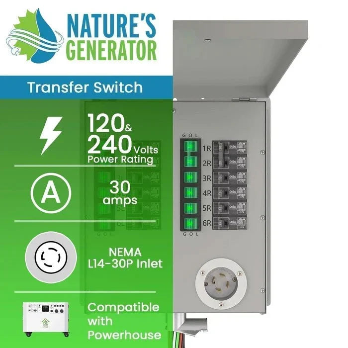 Natures Generator 12-Circuit 120/240V 30A Non-Automatic Power Transfer Switch