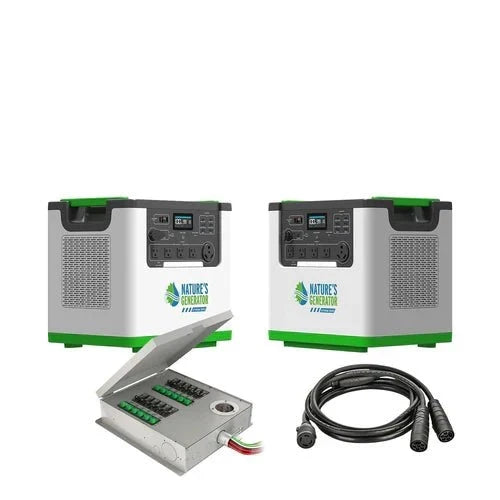 Natures Generator 2 x Lithium 3600 With 12 Circuit Transfer Switch (240V/7.2kW)