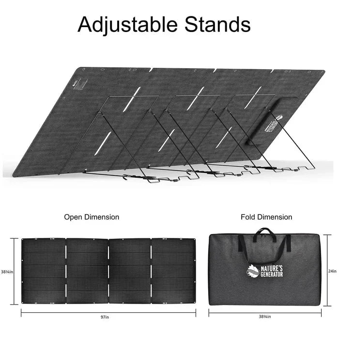 Natures Generator Lithium 3600 Solar Generator + 400W Folding Solar Panel