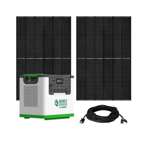 Natures Generator Lithium 3600 Solar Generator With 2 x 410W Monocrystalline Solar Panel