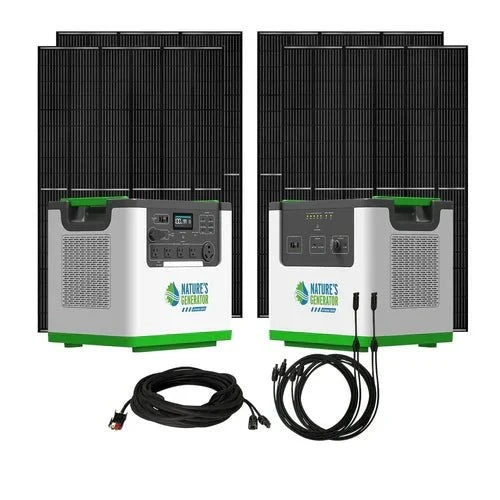 Natures Generator Lithium 3600 Solar Generator With Power Pod + 4 x 410W Monocrystalline Solar Panel