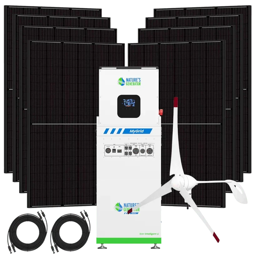 Natures Generator MyGrid 10K + 8 x 410W Rigid Solar Panel + 350W Wind Turbine