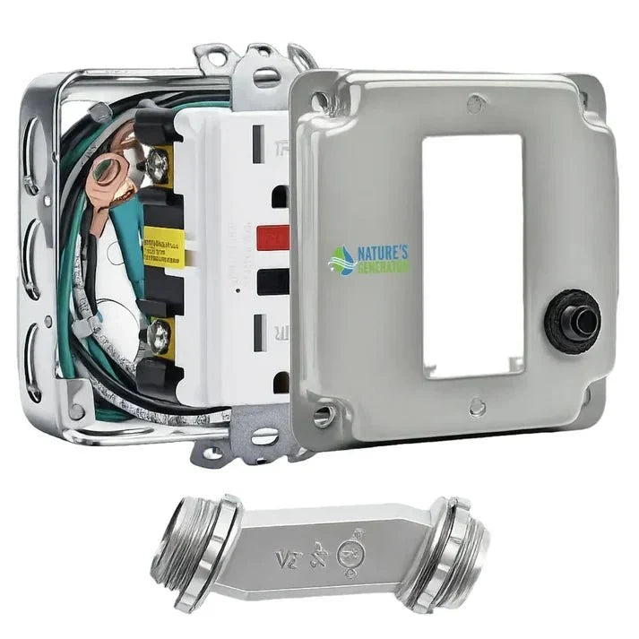 Natures Generator MyGrid 10k + 8 x 410W Rigid Panels + 50A Manual Transfer Switch + GFCI Box + Smart Plug