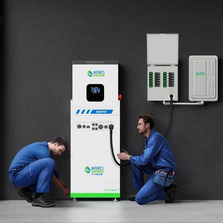 Natures Generator MyGrid 10k + Solar Battery + 12 x 410W Rigid Solar Panels + 50A Manual Transfer Switch + GFCI Box + Smart Plug