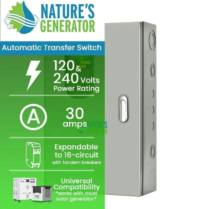 Natures Generator Pre-Wired 30A Automatic Transfer Switch