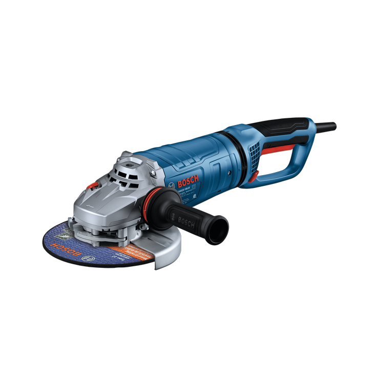 Bosch GWS25-180JR 7 In. Large Angle Grinder – 15 Amp w/ Lock-On Trigger Switch and Rotatable Main Handle