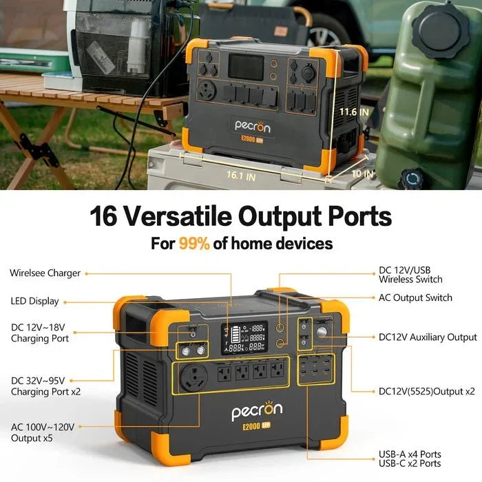 Pecron E2000LFP 2000W 1920Wh Expandable Portable Power Station
