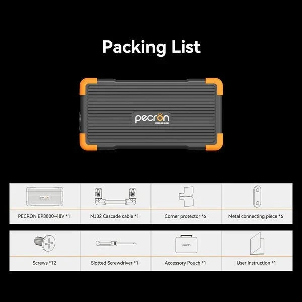 Pecron EP3800-48V 3840Wh Expansion Battery for E1500LFP/ E3600LFP/ E1000LFP/ E2400LFP/ F3000LFP