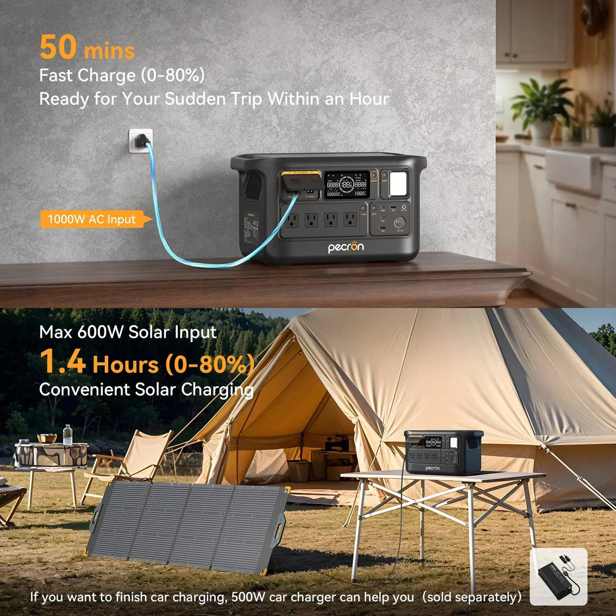 Pecron F1000LFP 1500W 1004Wh Portable Power Station