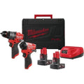 Milwaukee M12FPP2A-602X Fuel Twin Pack DIY Combi Drill Impact Driver Set 12V 6Ah