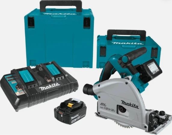 Makita XPS01PTJ 18V X2 Li-Ion 6-1/2 in. Plunge Circular Saw Kit (5 Ah) New