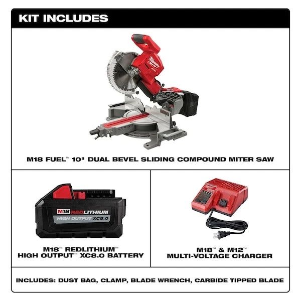 Milwaukee Tool 2734-21 M18 Fuel 10" Dual Bevel Sliding Compound Miter Saw
