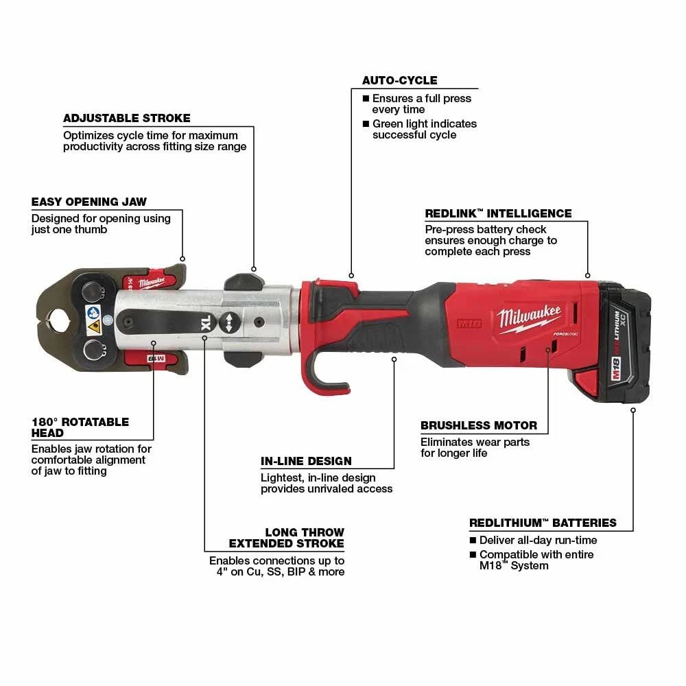 Milwaukee 2773-80L M18 FORCE LOGIC Long Throw Press Tool Kit