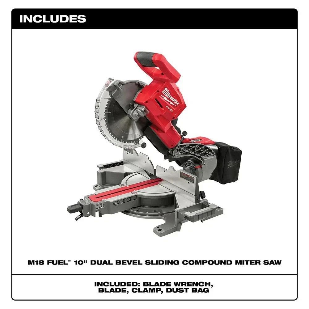Milwaukee 2734-20 M18 FUEL 18V 10" Dual Bevel Sliding Compound Miter Saw Kit