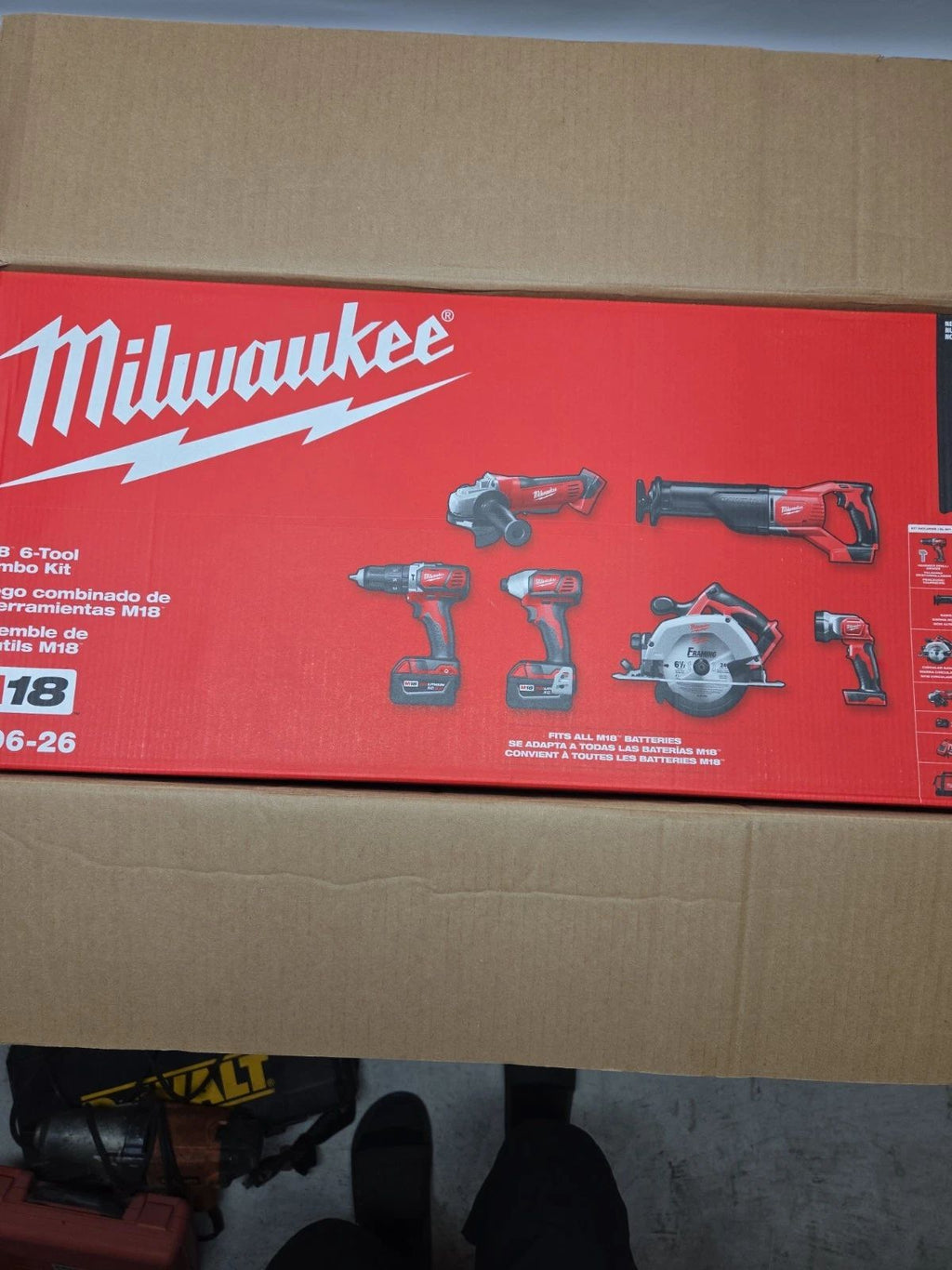 2696-26 Milwaukee M18 Cordless 6-Tool Combo Kit W/ Batteries Charger & Case NEW