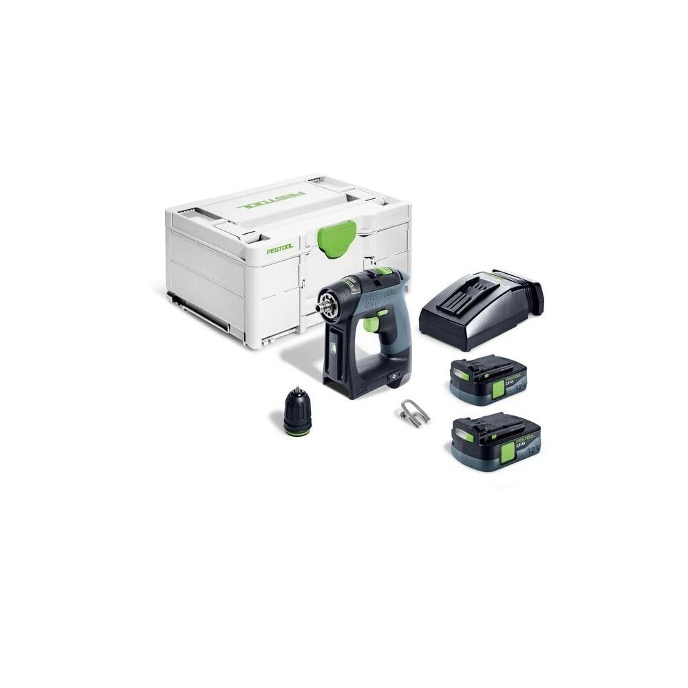 Festool CXS12 2,5 12v Cordless Drill 2 x 2.5ah Batteries, Charger 576866