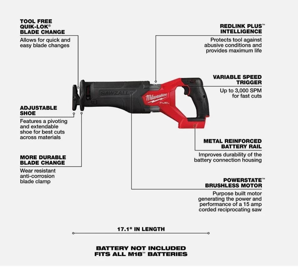 Milwaukee 3697-27 M18 FUEL 18V 7 Tool Cordless Lithium-Ion Combo Kit