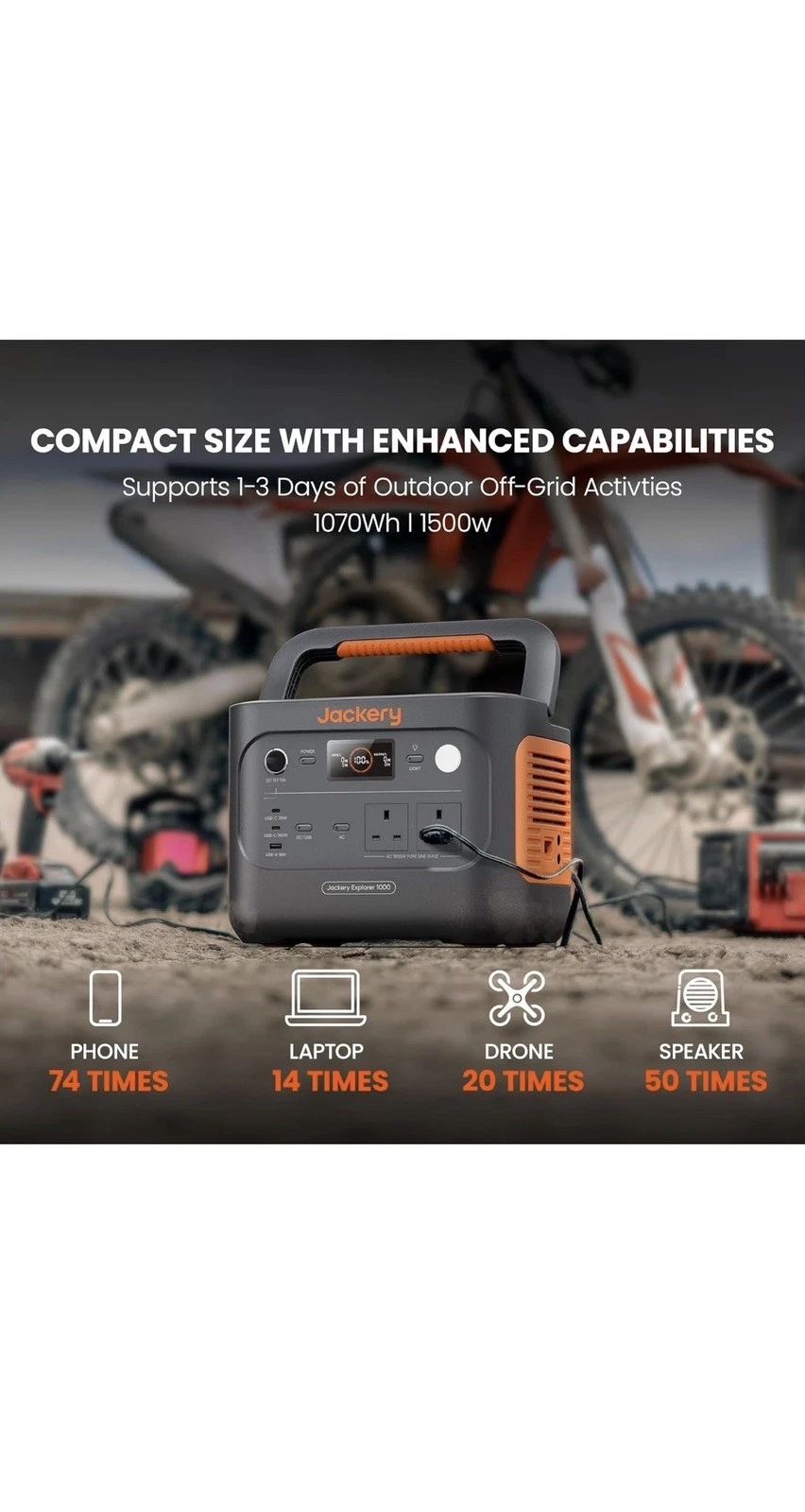 Jackery Explorer 1000 v2 Portable Power Station 1070Wh LiFePO4 Battery holiday