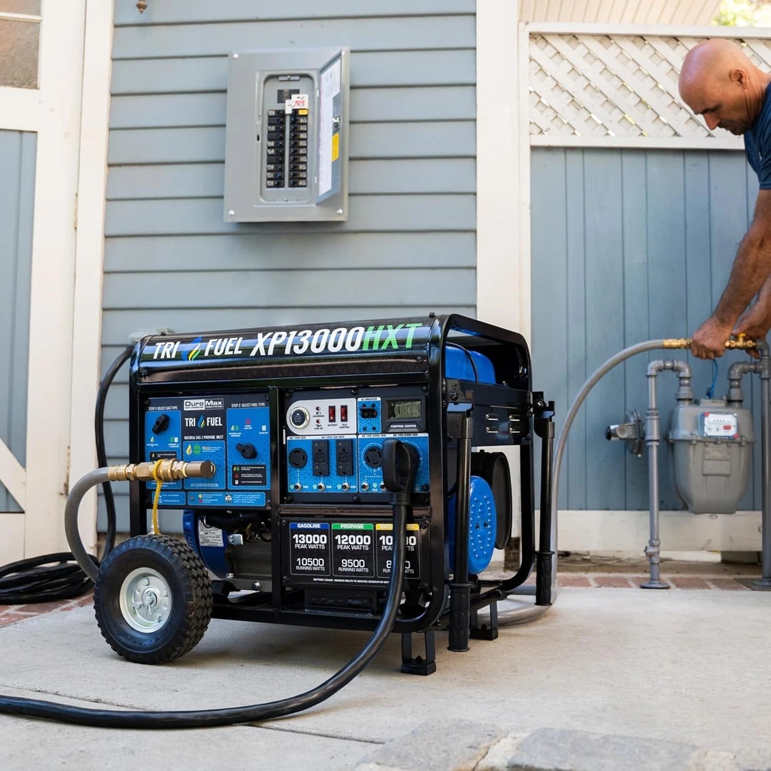 XP15000HXT 15,000 Watt Tri Fuel Portable Home Power Backup HXT Generator w/CO Al